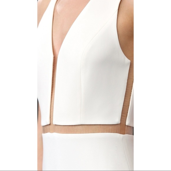 NWT Alexander Wang White V Neck Gown With Fishing Line Detail - Picture 6 of 15